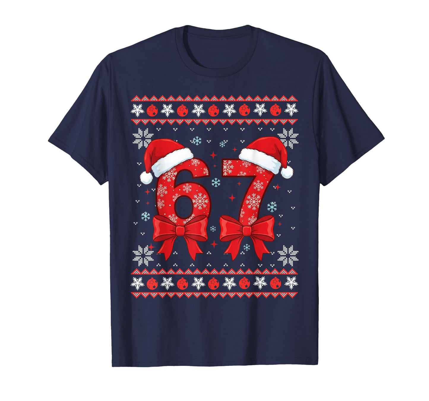 Six Seven Christmas 6 7 Ugly Christmas Sweater Boys Men Kids T-Shirt