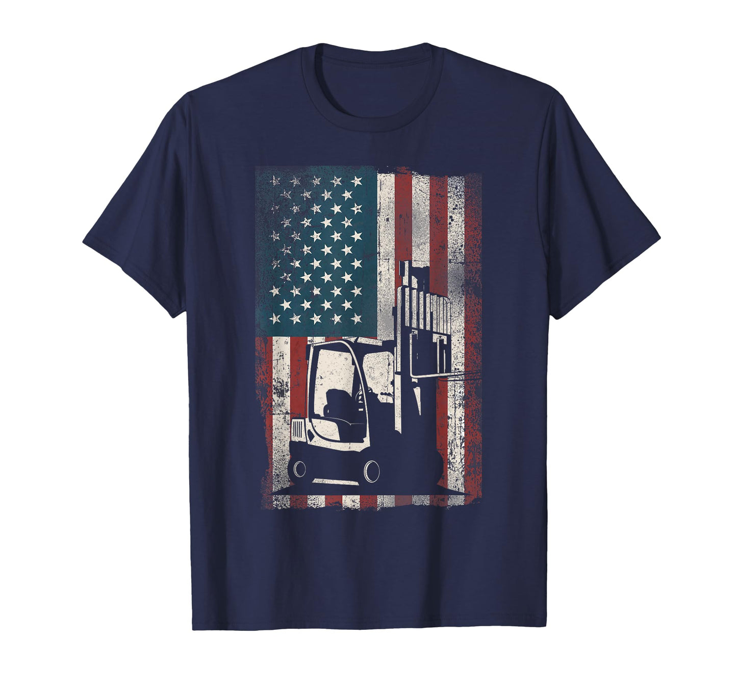 Certified Forklift Truck Operator American Flag Patriotic T-Shirt