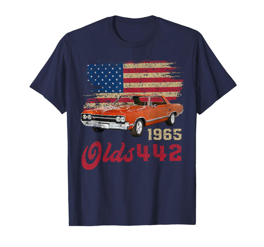 Jersey Style Olds 442 65 1965 Loves Old School Muscle Cars T-Shirt
