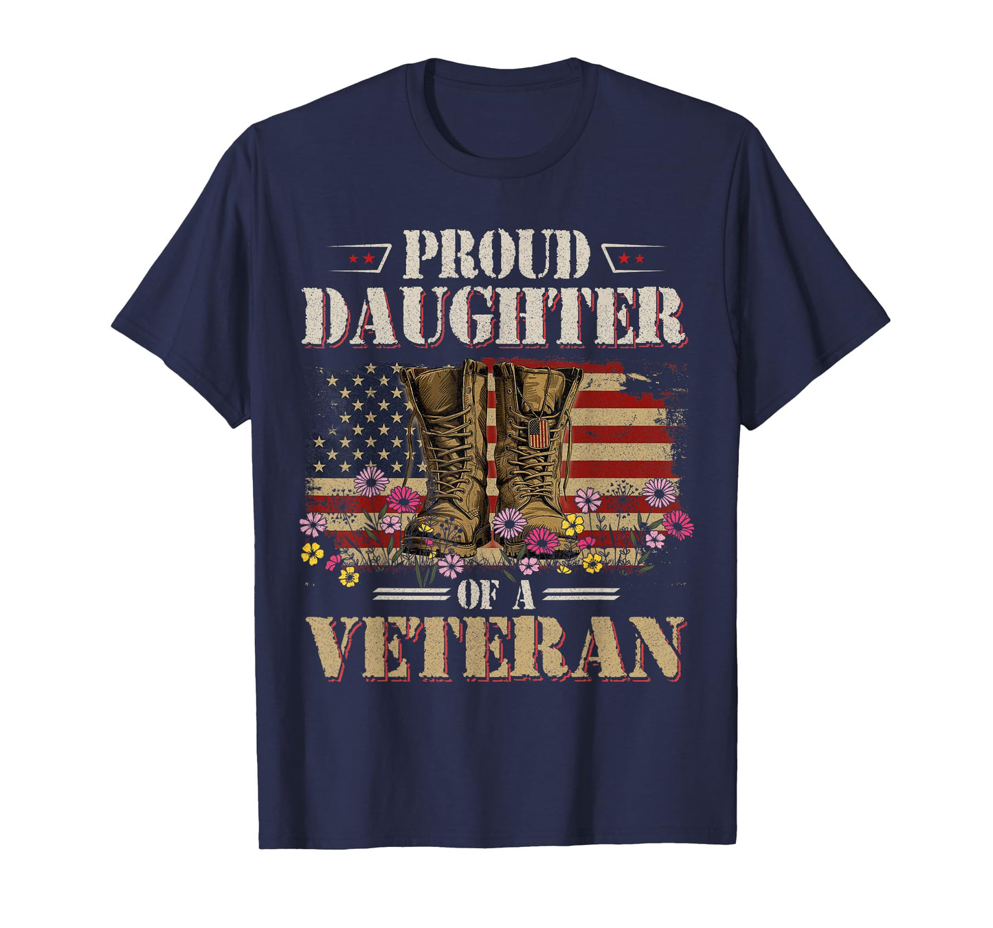 Proud Daughter of A Veteran American Flag Military Gifts T-Shirt