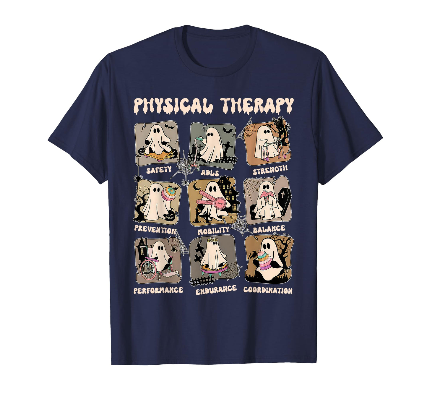 Cute Ghost Physical Therapy PT Physical Therapist Halloween T-Shirt