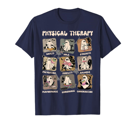 Cute Ghost Physical Therapy PT Physical Therapist Halloween T-Shirt