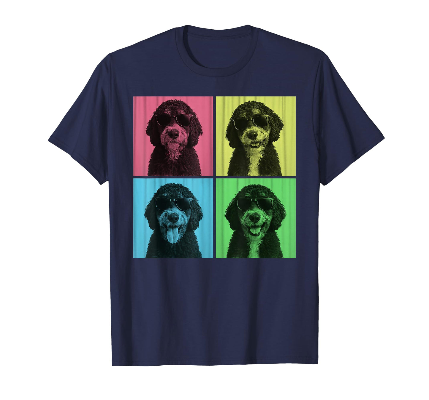 Bernedoodle Pop Art Funny Dog Lover Doodle Dog Photo Booth T-Shirt
