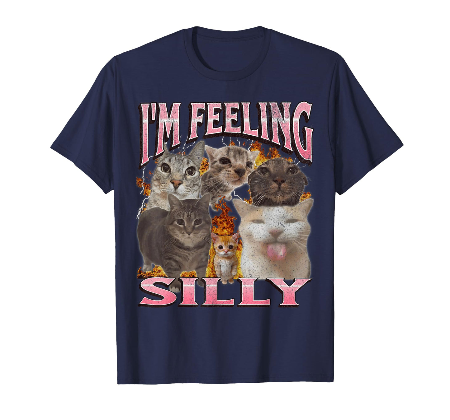I'm Feeling Silly Funny Cat Meme Bootleg Graphic T-Shirt for Men Women