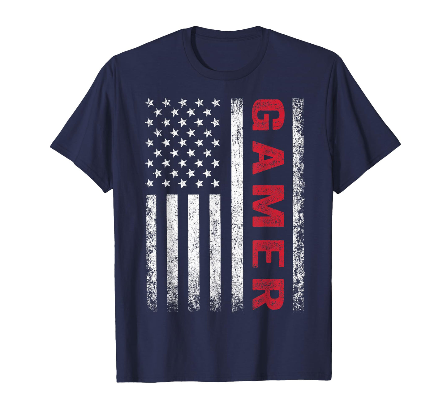 American Flag Funny Gamer Gift Video Games Boys Men Gaming T-Shirt