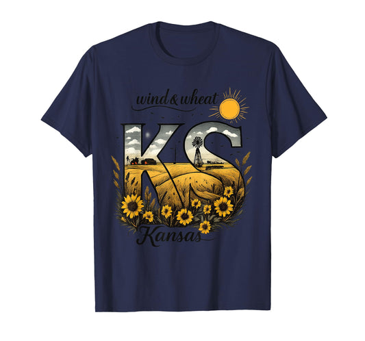 Kansas Sunflower Field Midwest Farm Tshirt T-Shirt