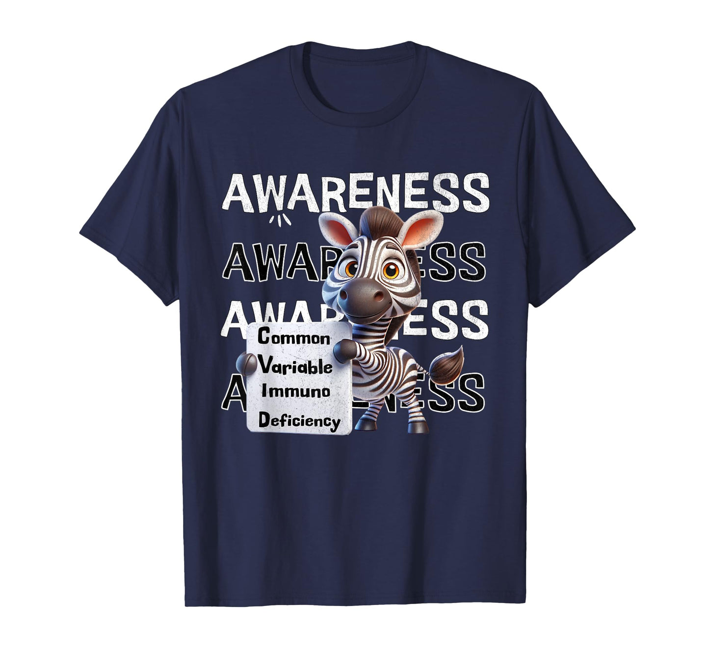 Common variable immunodeficiency CVID awareness zebra T-Shirt