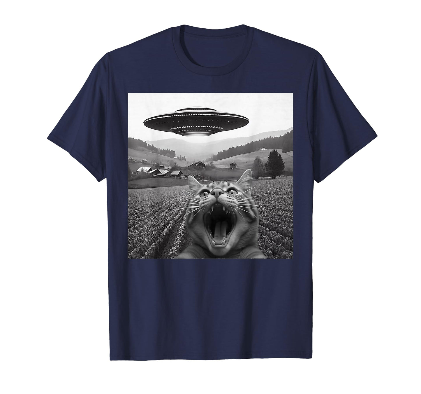 Cat Selfie with Alien Funny Cat for Men Women Kid T-Shirt