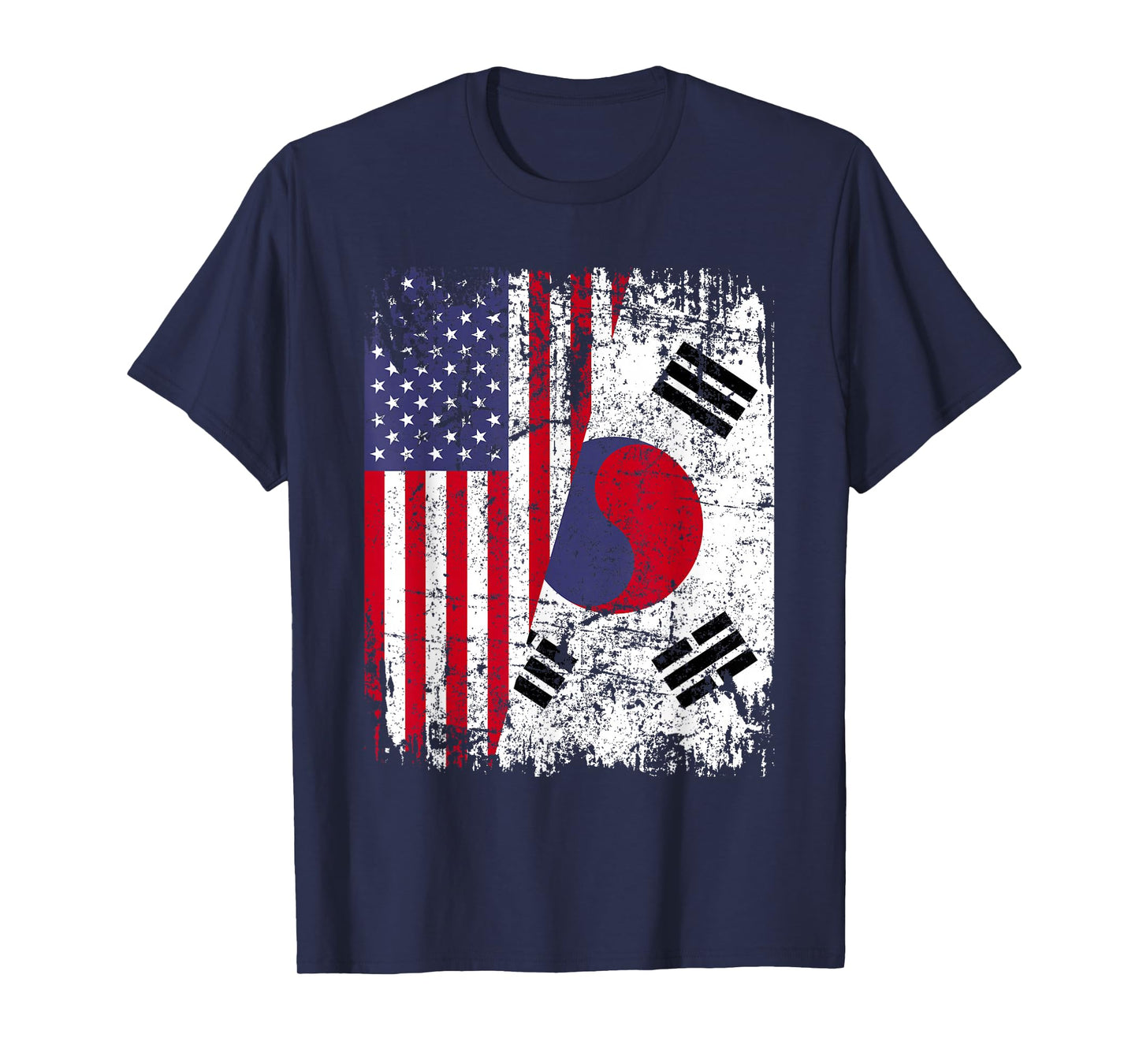 SOUTH KOREAN ROOTS | Half American Flag | SOUTH KOREA T-Shirt for Women Girls Kids Men