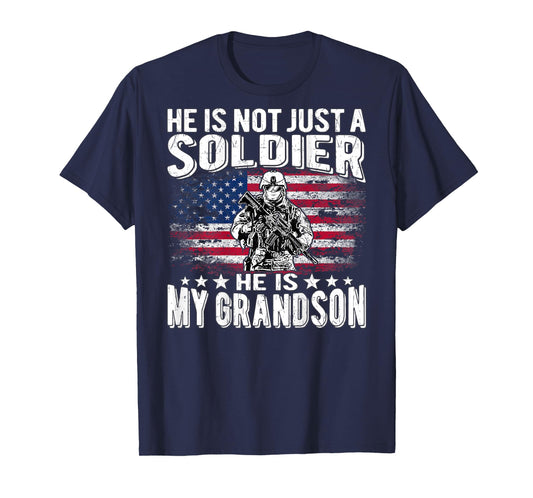 My Grandson is A Soldier - Patriotic Proud Army Grandparent T-Shirt
