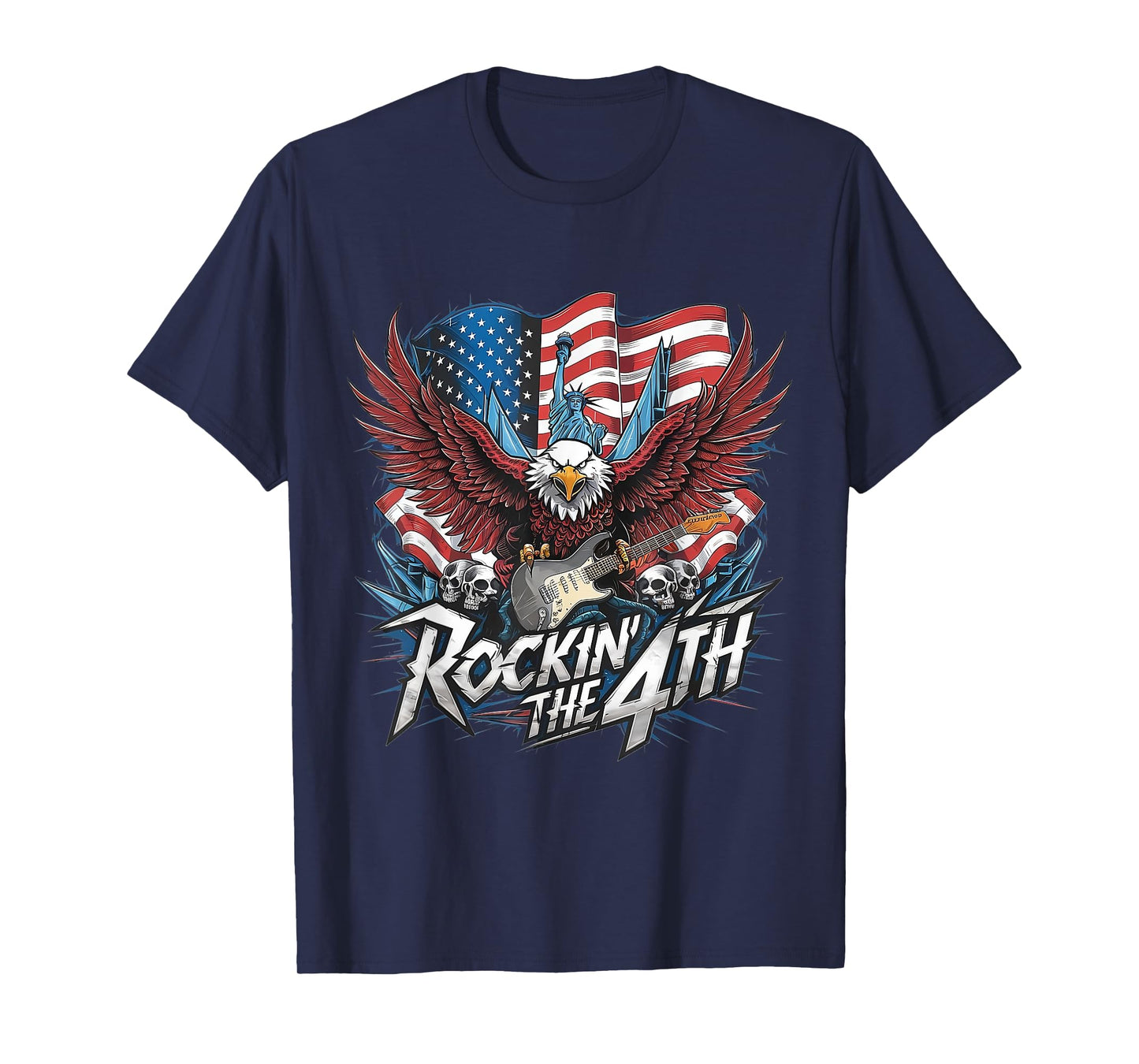 Freedom Rock USA Eagle Vintage Retro Band Concert 4th July T-Shirt