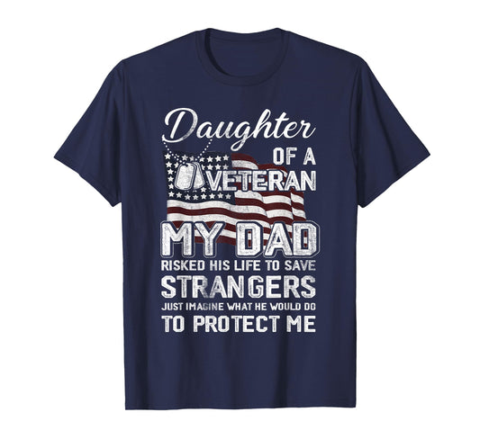 Daughter of A Veteran US Army Veteran Flag Daughter T-Shirt