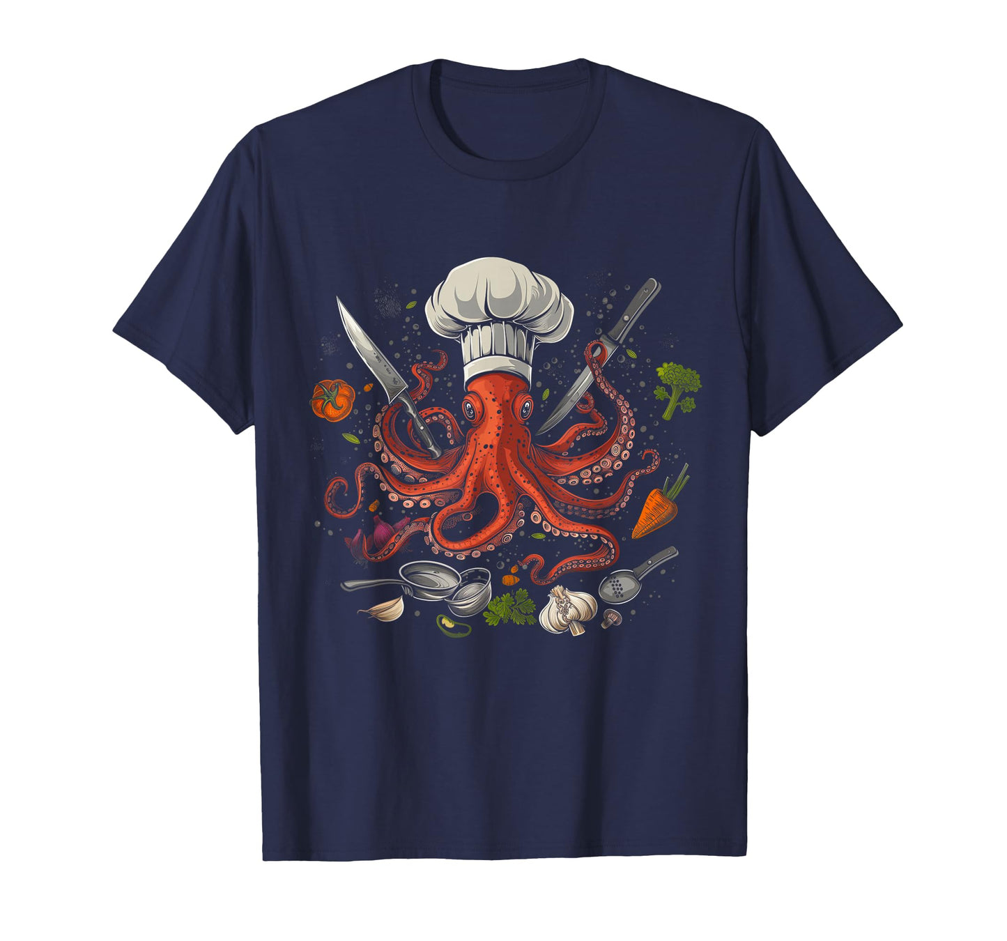Chef Octopus Octopus Funny Cooking Sous Chef Cook T-Shirt