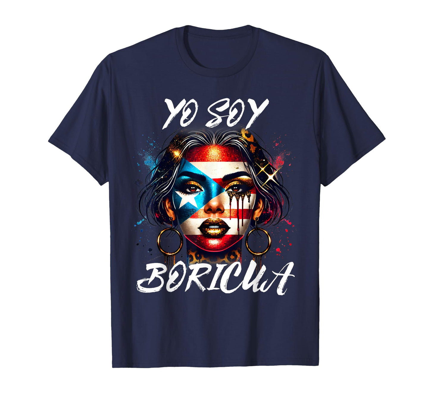Puerto Rican Woman Yo Soy Boricua Puerto Rico Flag Hispanic T-Shirt