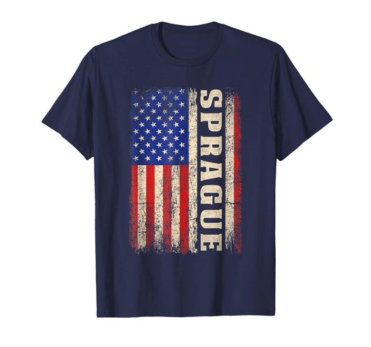 SPRAGUE Last Name Shirt SPRAGUE Name American Flag T-Shirt