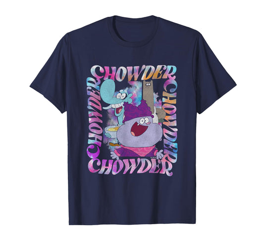 Chowder Mung & Shnitzel Vintage Wavy Text Portrait T-Shirt