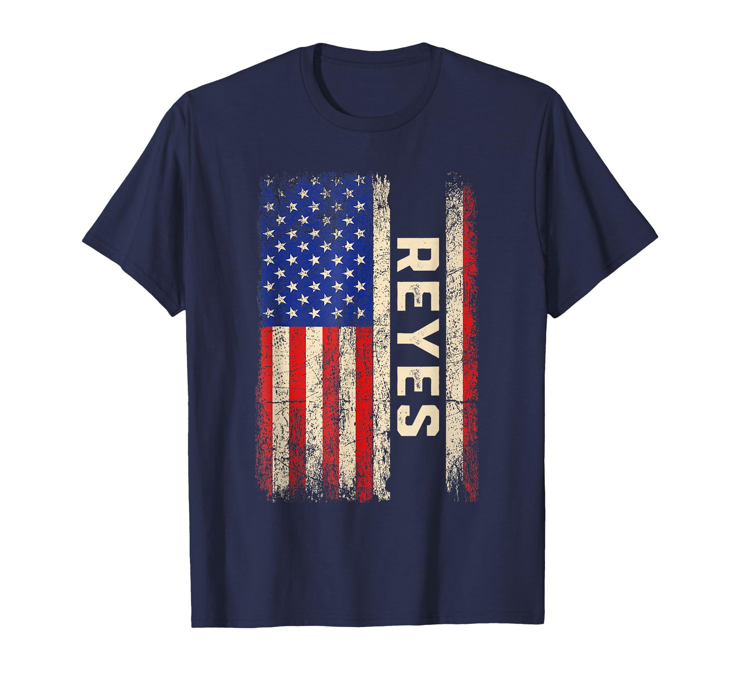 Reyes Last Name Shirt Reyes Name American Flag T-Shirt