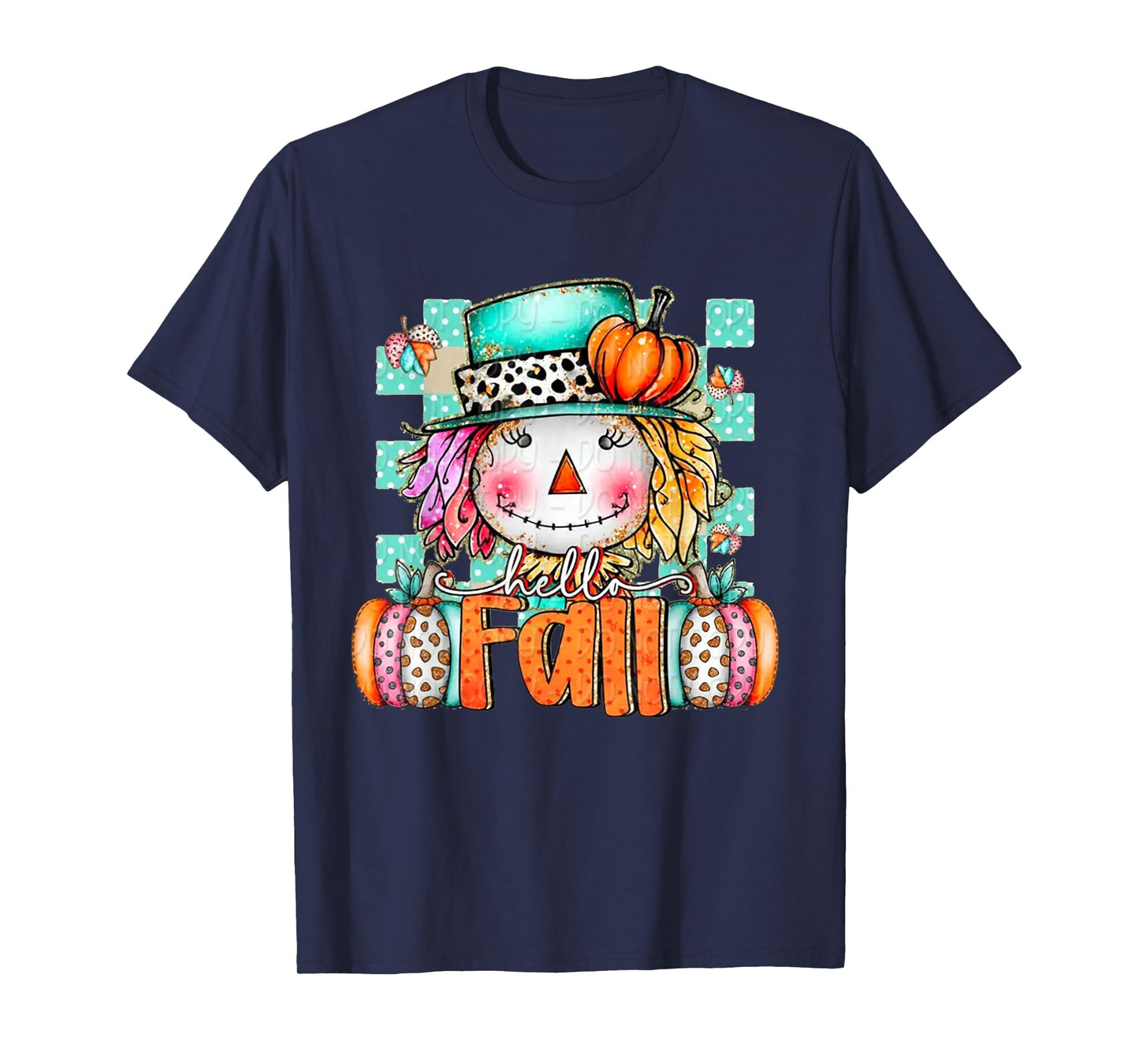 Cute Scarecrow Pumpkin Thanksgiving Halloween Hello Fall T-Shirt