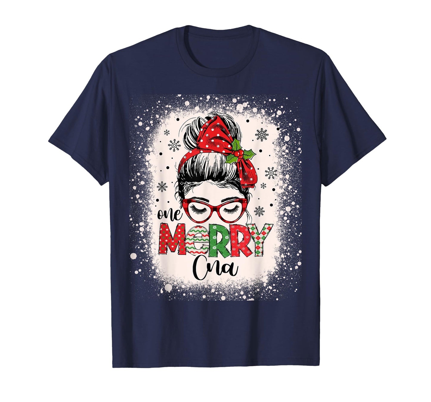 Cna Nurse Messy Bun Nurse's Aid Christmas T-Shirt