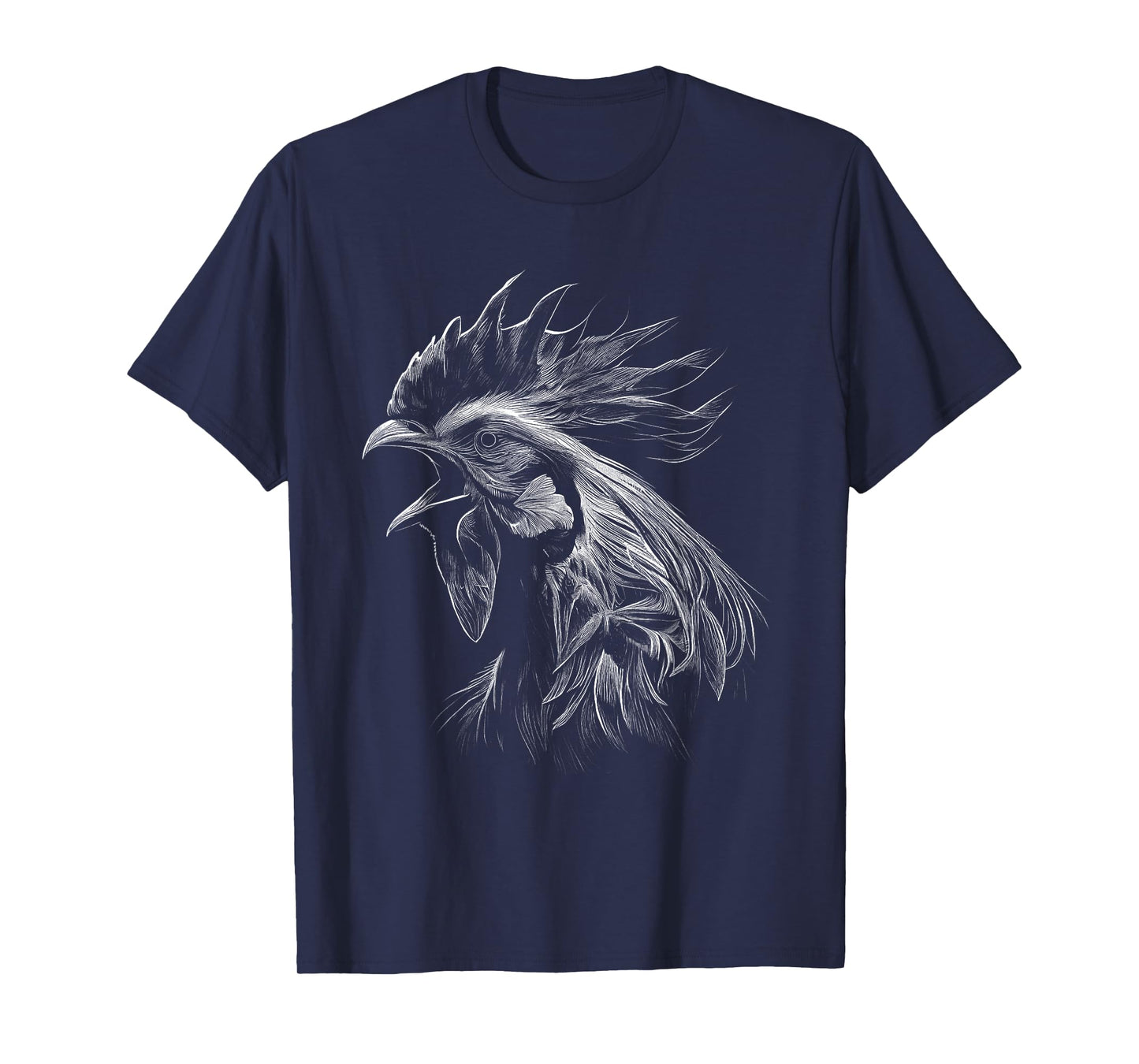 Crowing Rooster Drawing Love T-Shirt