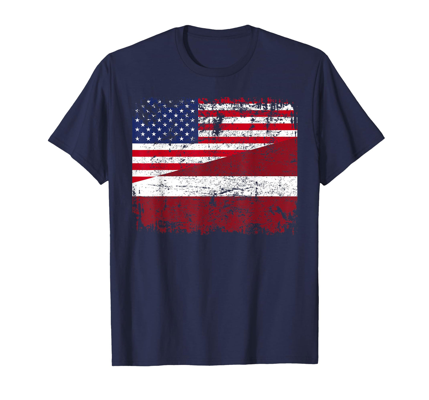 LATVIAN ROOTS | Half American Flag | USA LATVIA FLAG T-Shirt