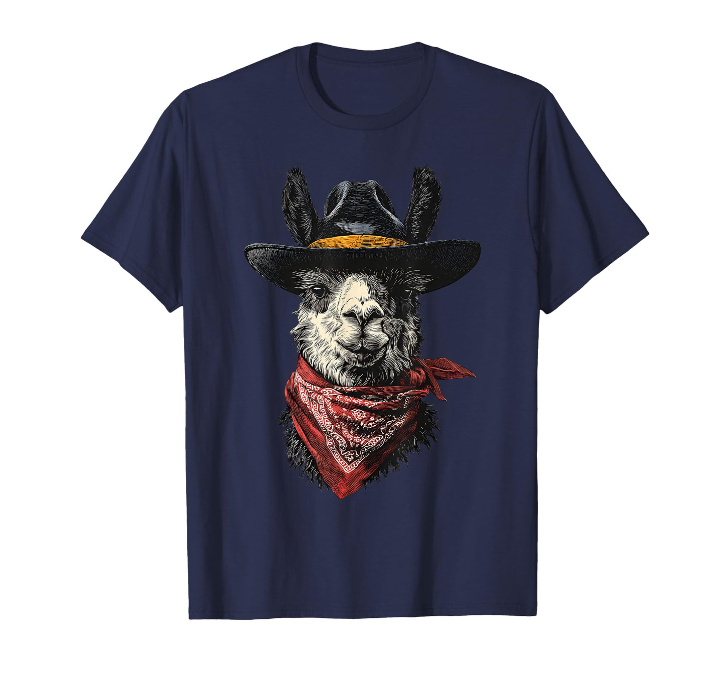 Country Cowboy Llama Vintage Rodeo Cowgirl Western Alpaca T-Shirt