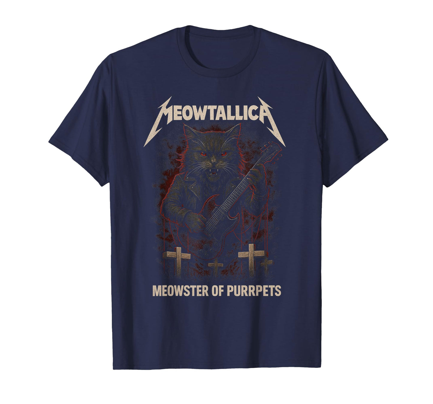 Meowtallica Meowster Of Purrpets - Funny Cat T-Shirt