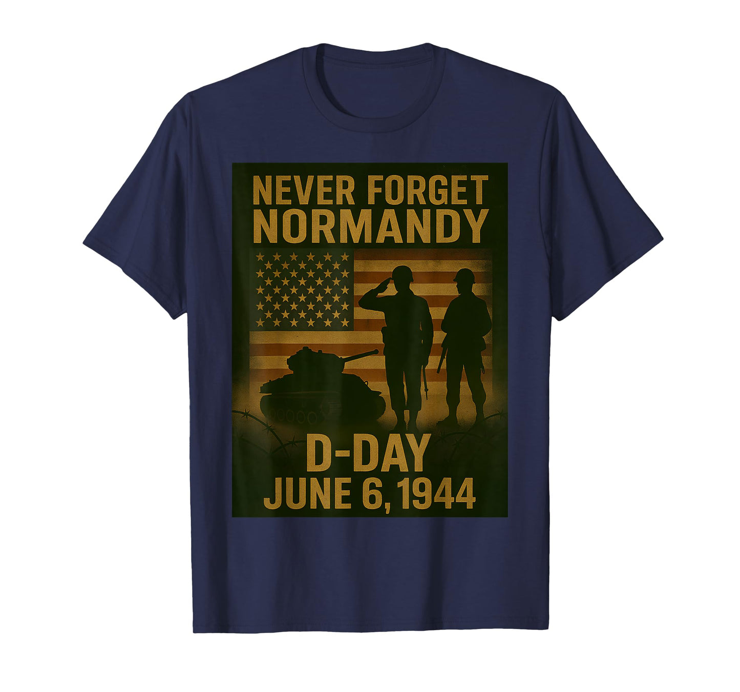 D-Day 81st Anniversary Normandy 1944 Military Tribute Men T-Shirt