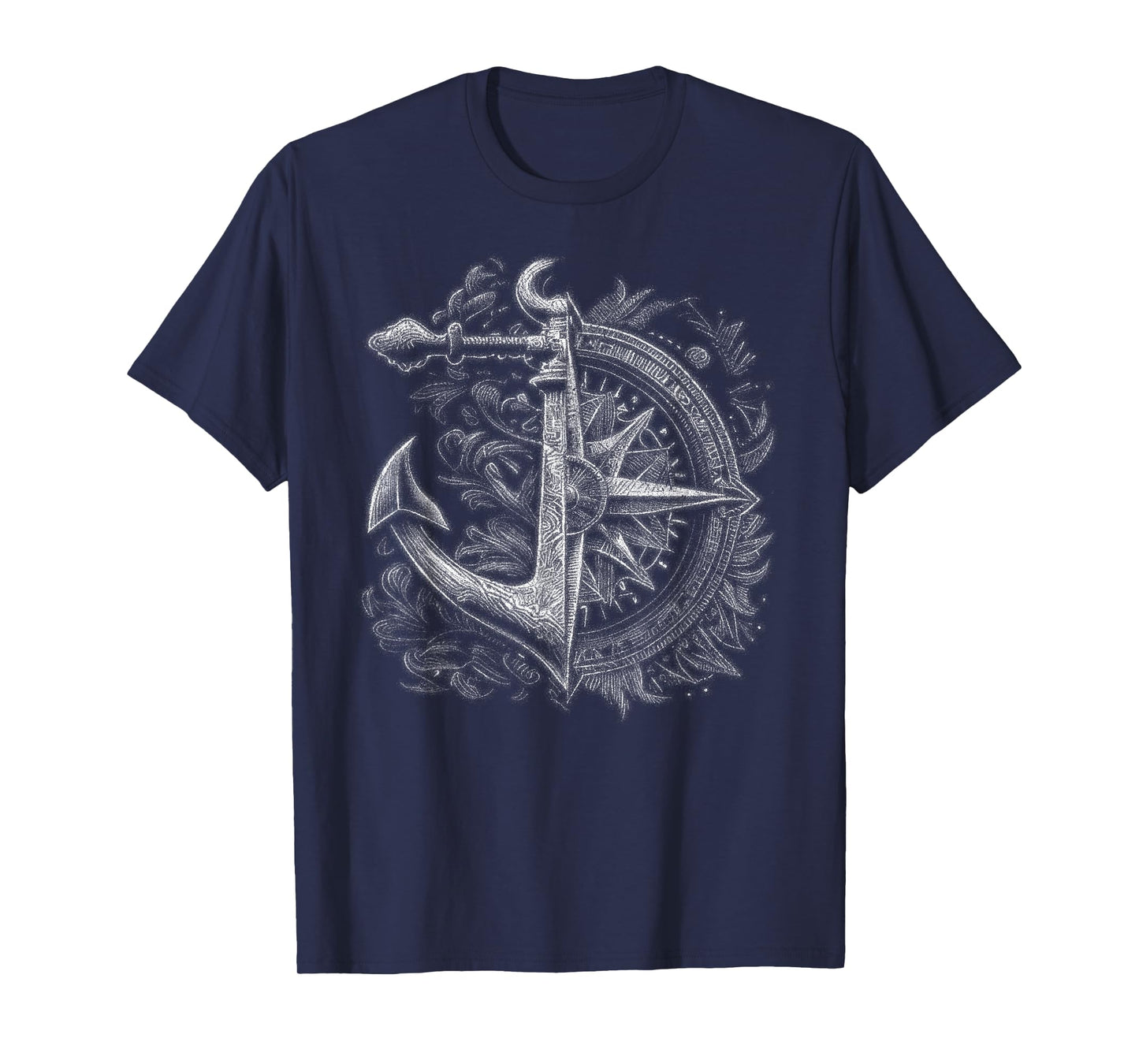 Compass and Anchor boating ocean sea retro vintage Sailor T-Shirt
