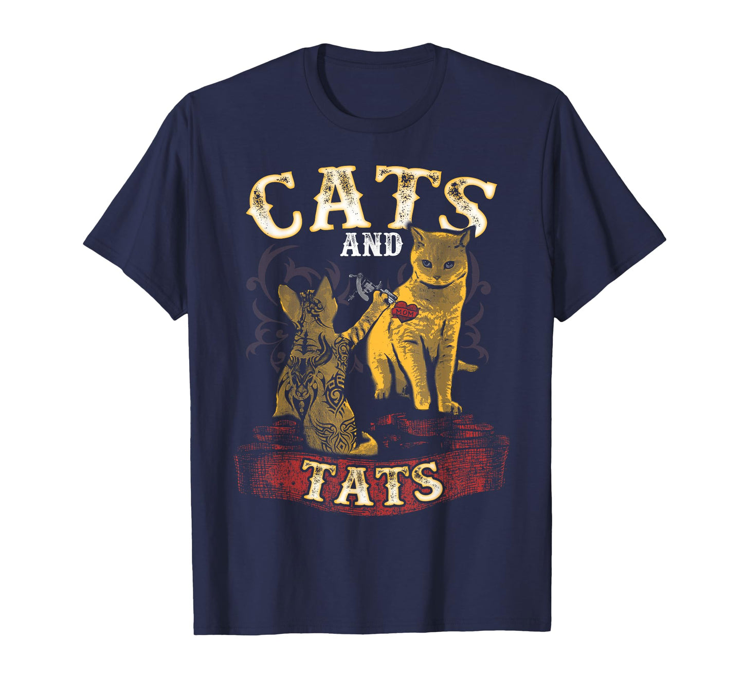 Cats And Tats - Funny Inked Cat Owner Tattoo Lover Men Women Girls Kids T-Shirt