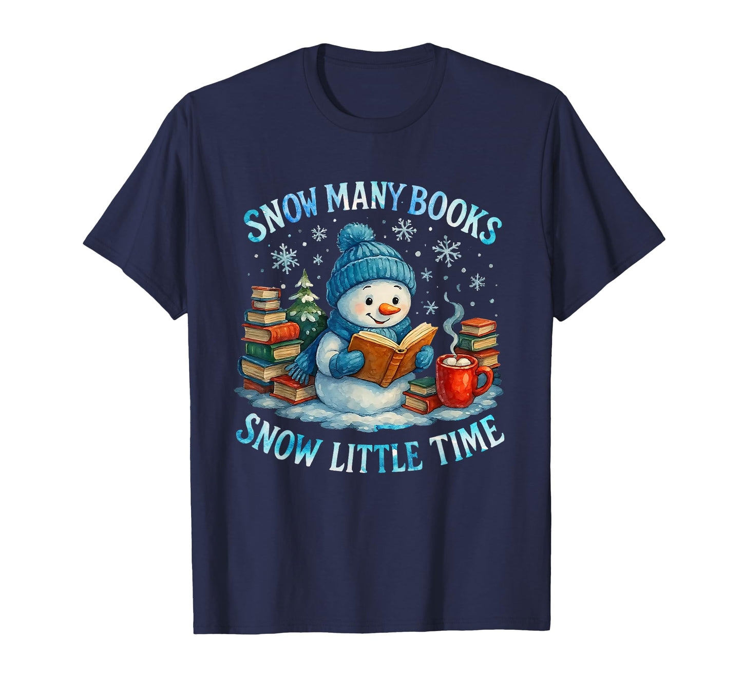 Reading Cozy Winter Snowman Christmas Design T-Shirt