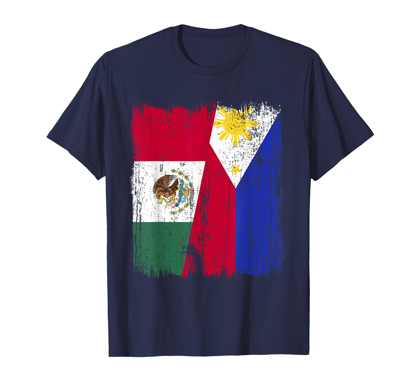 Mexico Philippines Half Flag Mexican Filipino Jersey T-Shirt