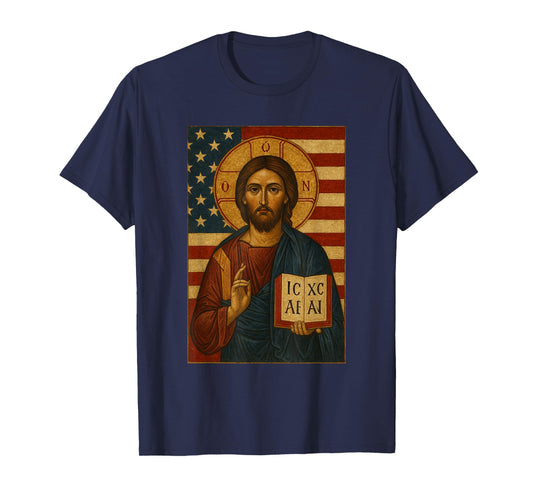 USA Loving Christian Jesus Christ Icon - Orthodox Catholic T-Shirt