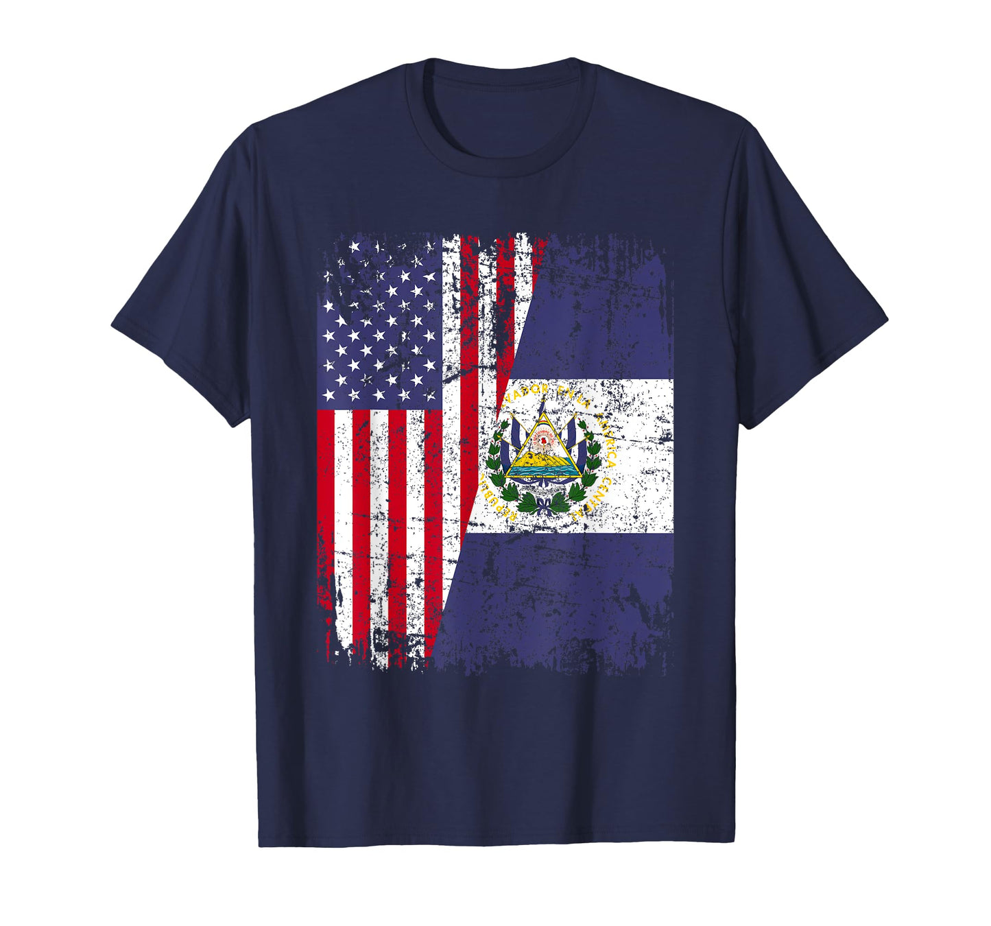 SALVADORAN ROOTS | Half American Flag | EL SALVADOR Women Kids Men T-Shirt