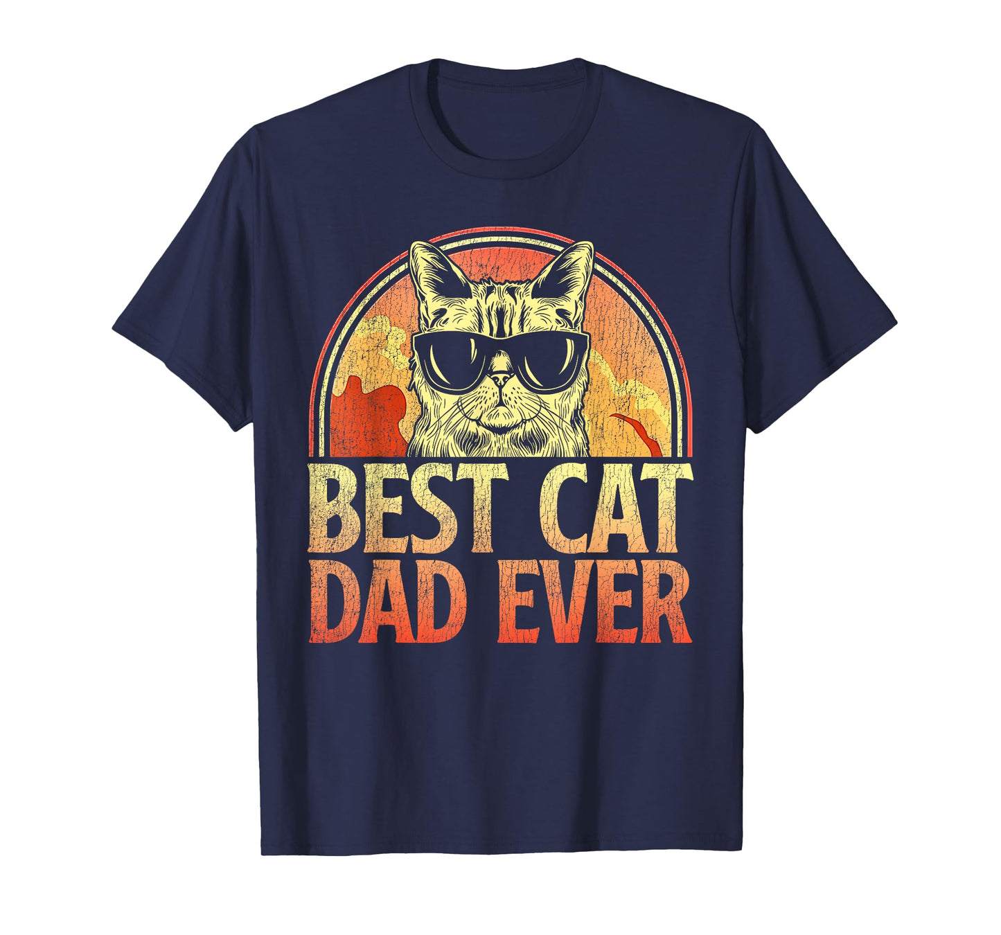 Mens Best Cat Dad Ever Funny Cat Dad Shirt Father's Day Cat Daddy T-Shirt