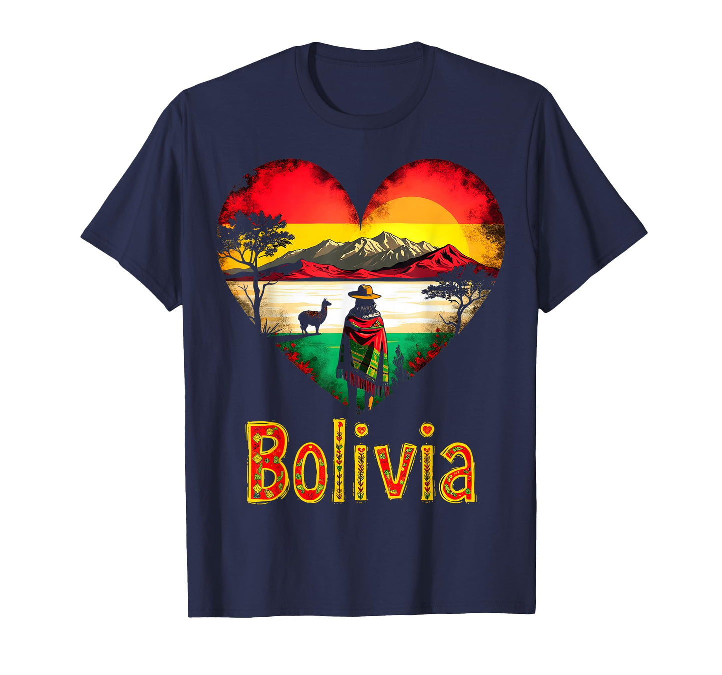 Bolivia Love Heart Flag T-Shirt