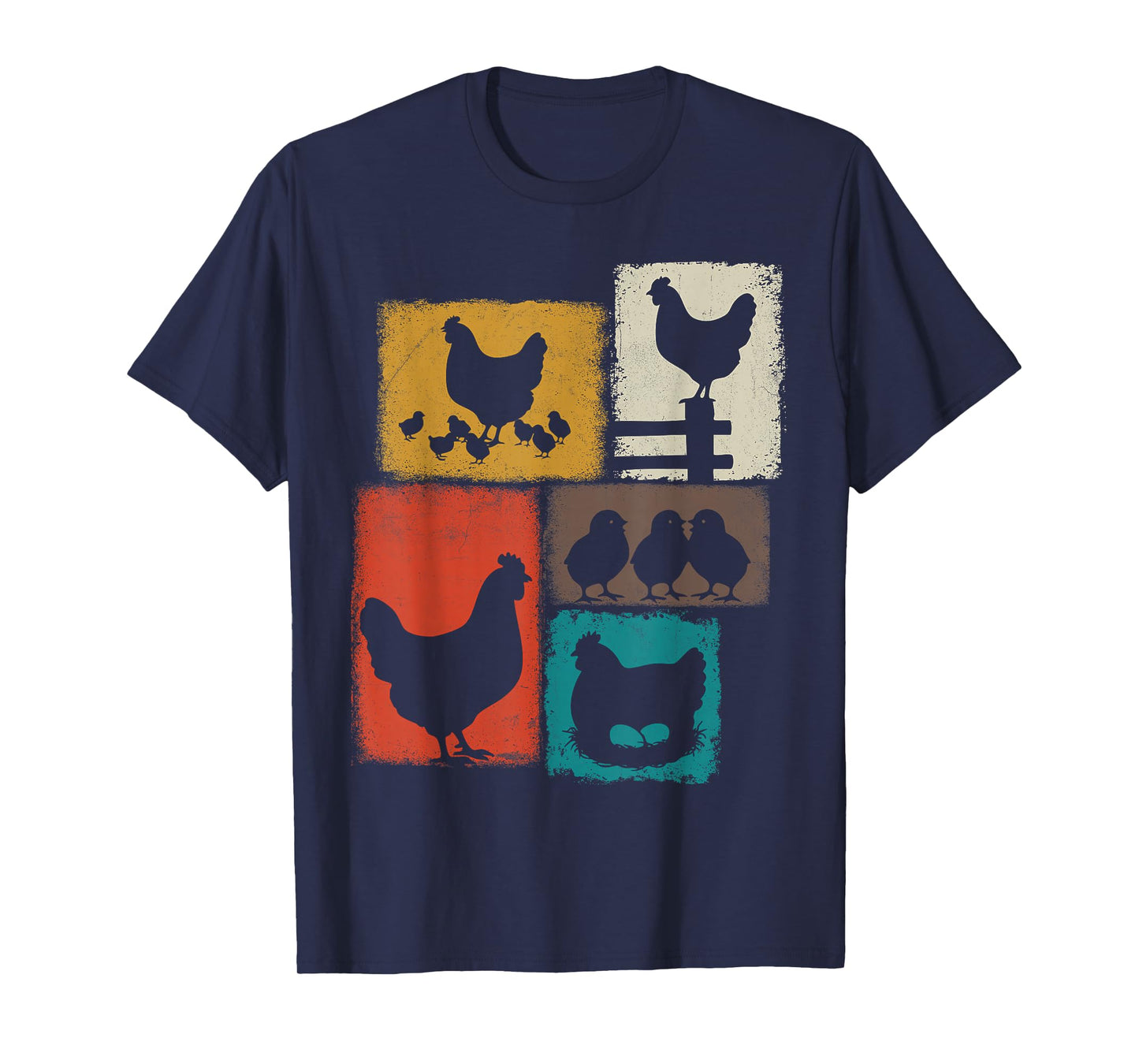 Chicken Vintage Collage Chickens Lover Farmer T-Shirt