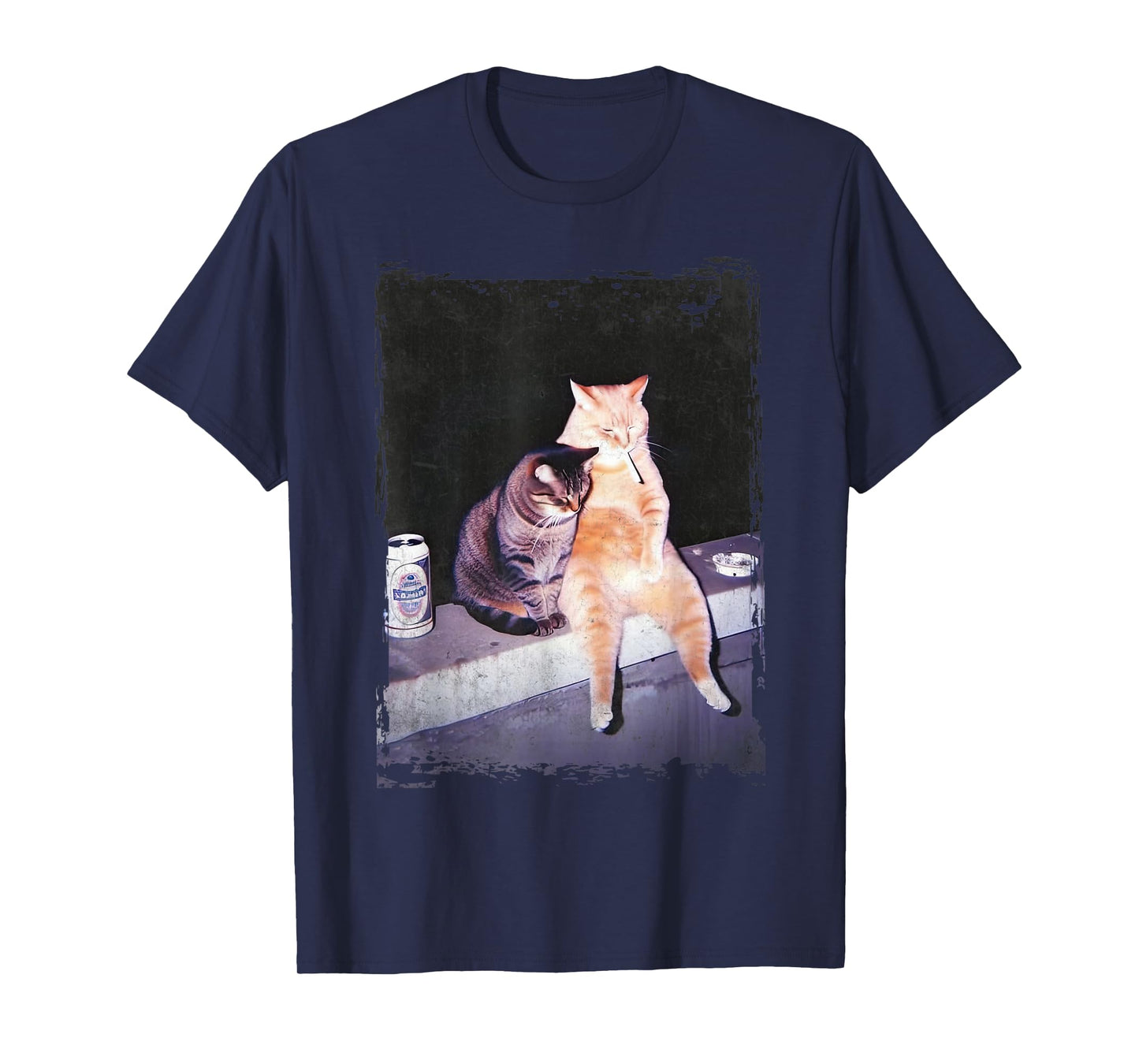 Vintage Cat Smoking Men Women T-Shirt