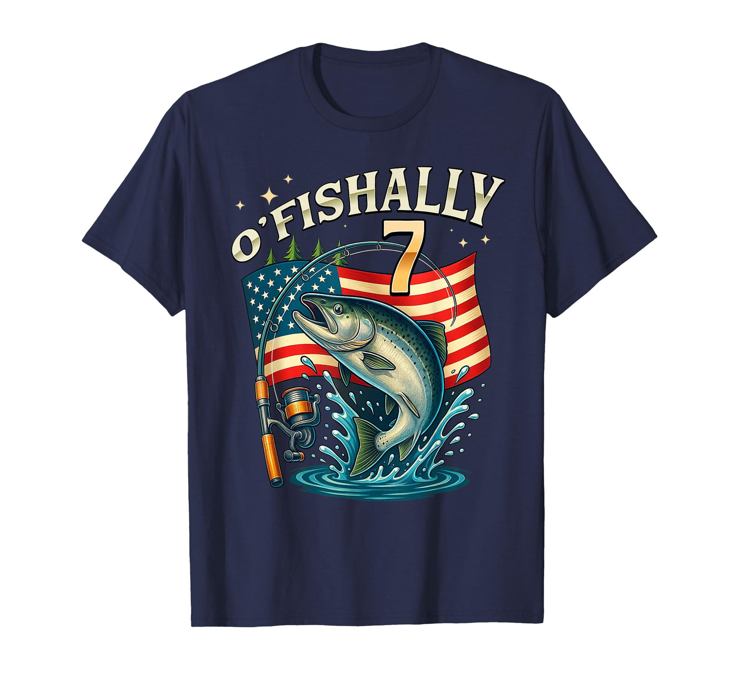 O'fishally 7 Years Old Fishing 7th Birthday Boys Kids T-Shirt