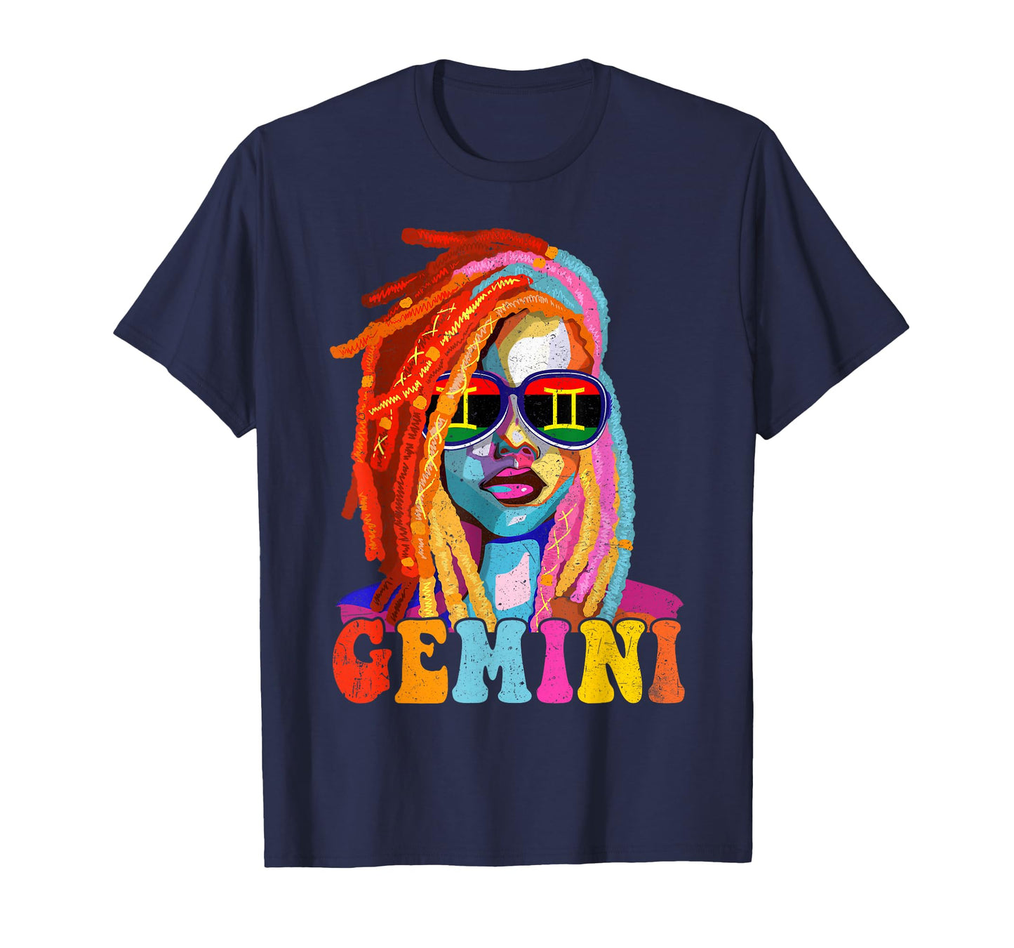 Gemini Queen African American Loc'd Women Zodiac Sign T-Shirt