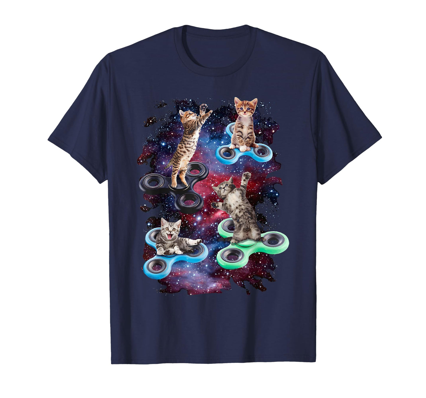 Fidget Spinner Fidget Kitties In Space T-Shirt