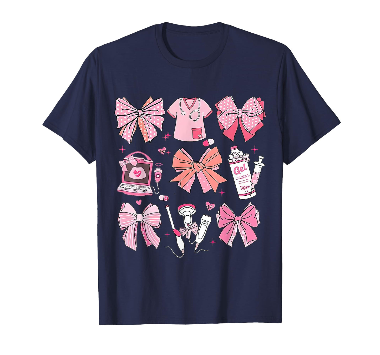 Coquette Pink Bow Ultrasound Tech Coquette T-Shirt