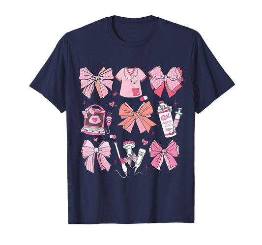 Coquette Pink Bow Ultrasound Tech Coquette T-Shirt