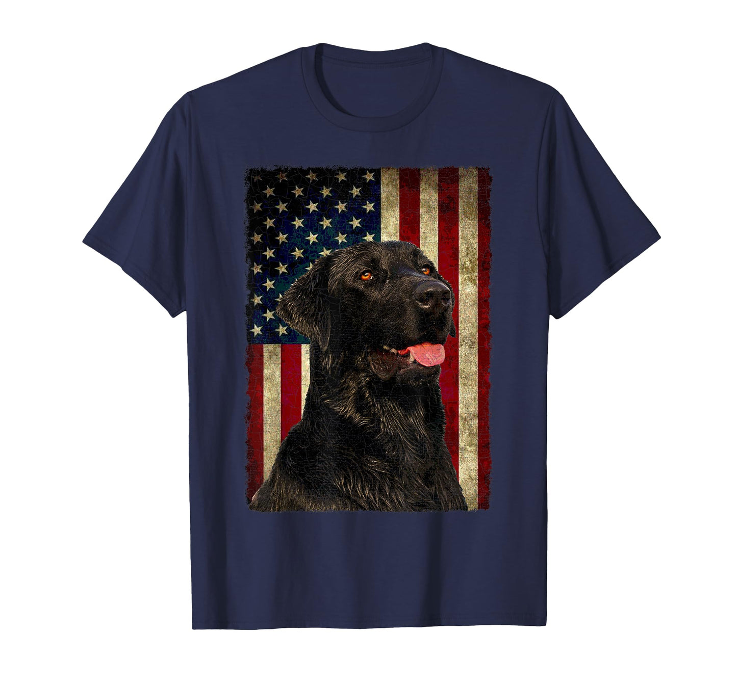 Black Labrador T Shirt Gift USA Flag Lab Owner Duck Hunter T-Shirt