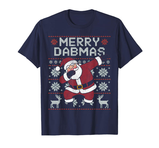 Merry Dabmas Xmas Funny Santa Dabbing Ugly Christmas Sweater T-Shirt