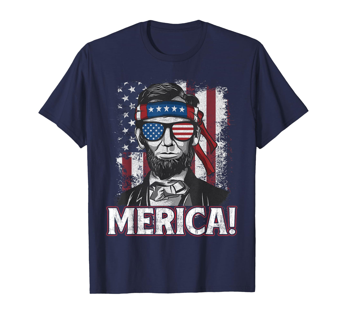 Abraham Lincoln Merica - USA American Flag 4th of July T-Shirt