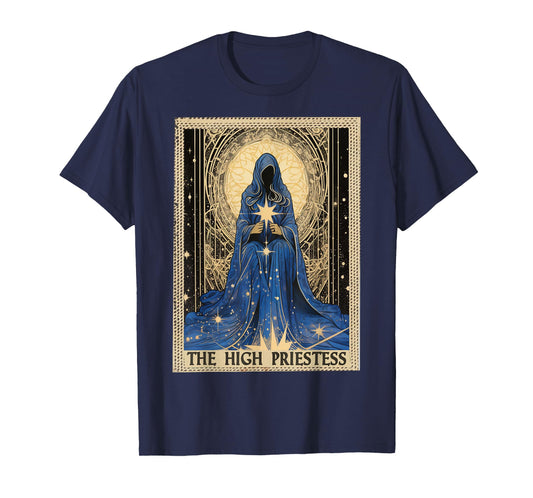 FoolsFate Women's Occult Tarot Card Priestess T-Shirt