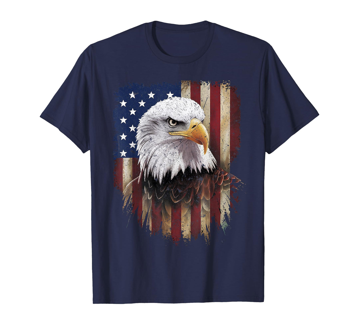 American Flag Bald Eagle Patriotic 4th Of July Man Boys T-Shirt