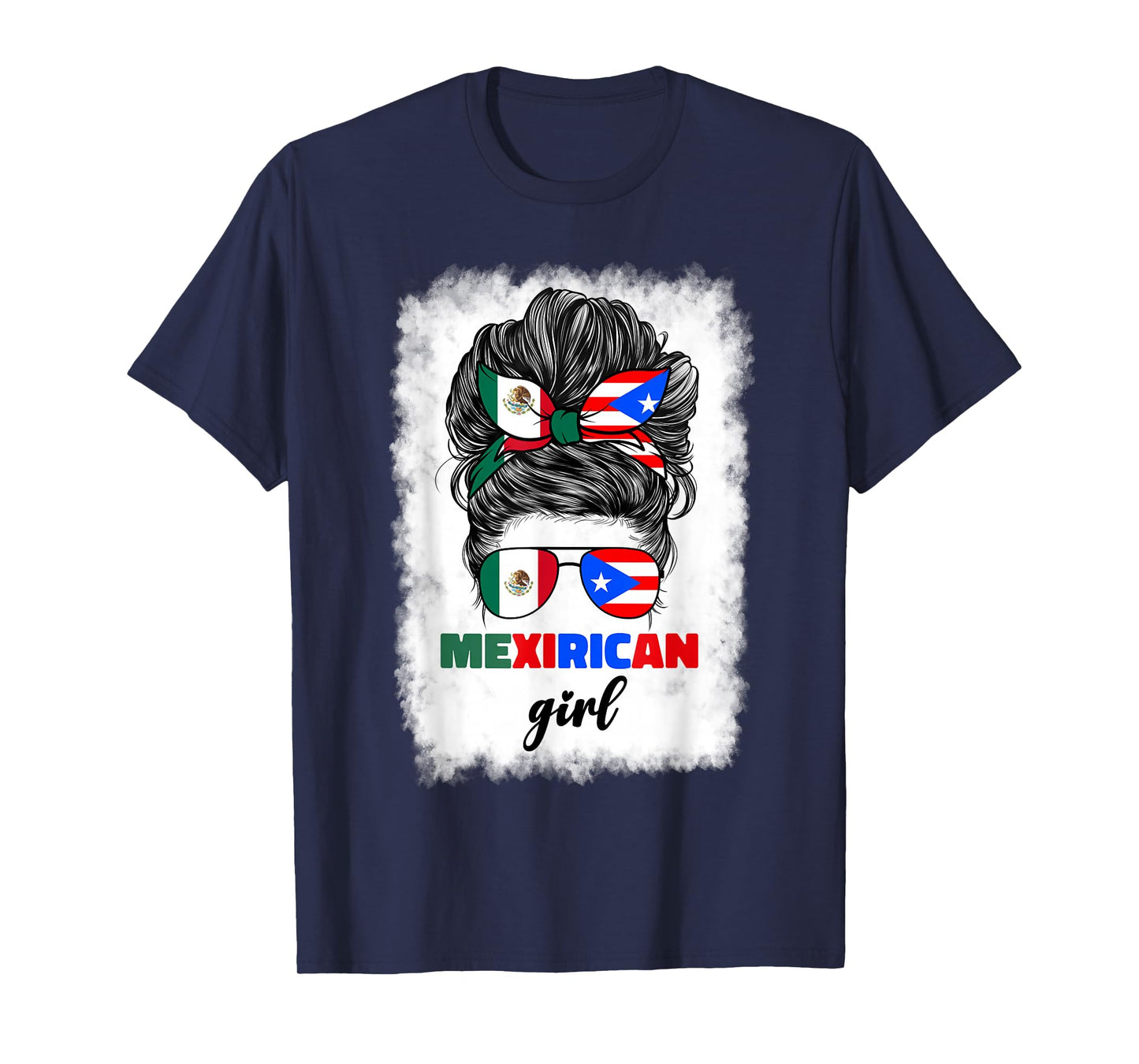 Mexirican Girl Mix Half Mexican and Puerto Rican Rico Flag T-Shirt