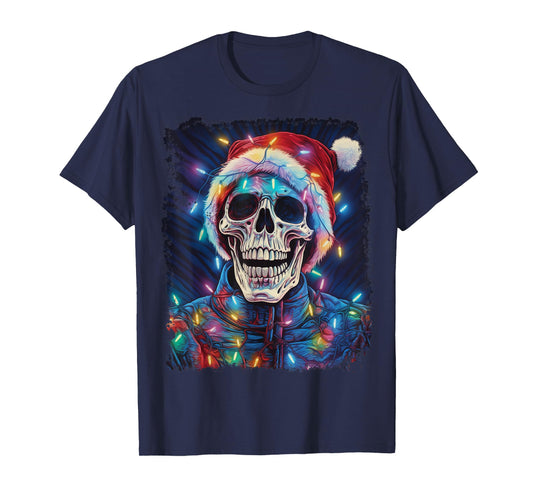 Christmas Skeleton Anatomy Scary Halloween T-Shirt